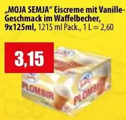 Mix Markt MOJA SEMJA Eiscreme mit Vanille-Geschmack im Waffelbecher Angebot