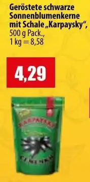 Mix Markt Geröstete schwarze Sonnenblumenkerne mit Schale „Karpaysky“ Angebot