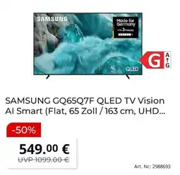 MediaMarkt SAMSUNG GQ65Q7F QLED TV Vision AI Smart Angebot