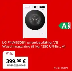 MediaMarkt LG F4WB308Y unterbaufähig, VB Waschmaschine Angebot