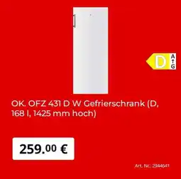MediaMarkt OK. OFZ 431 D W Gefrierschrank Angebot