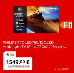 MediaMarkt PHILIPS 77OLED760/12 OLED Ambilight TV Angebot