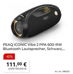 MediaMarkt PEAQ ICONIC Vibe 2 PPA 600-RW Bluetooth Lautsprecher Angebot