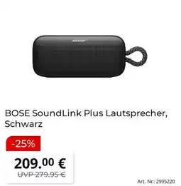MediaMarkt BOSE SoundLink Plus Lautsprecher, Schwarz Angebot