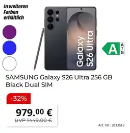 MediaMarkt SAMSUNG Galaxy S26 Ultra 256 GB Black Dual SIM Angebot