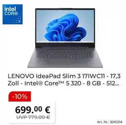MediaMarkt LENOVO IdeaPad Slim 3 17IWC11 Angebot