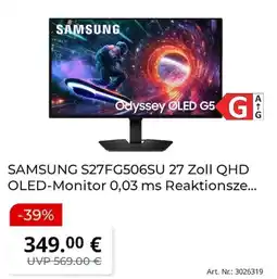 MediaMarkt SAMSUNG S27FG506SU 27 Zoll QHD OLED-Monitor Angebot