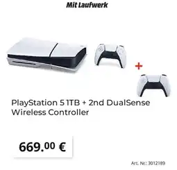 MediaMarkt PlayStation 5 1TB + 2nd DualSense Wireless Controller Angebot