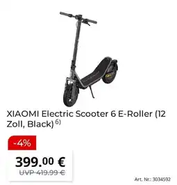 MediaMarkt XIAOMI Electric Scooter 6 E-Roller Angebot