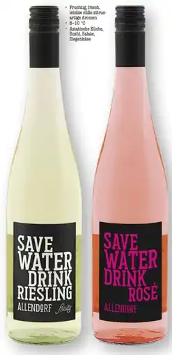 Scheck-in-Center Allendorf Save Water Drink Riesling Dry Angebot