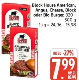 Marktkauf Block House American, Angus, Cheese, Block oder Bio Burger Angebot
