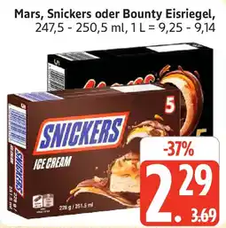 Marktkauf Mars, Snickers oder Bounty Eisriegel Angebot