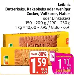 Marktkauf Leibniz Butterkeks, Kakaokeks oder weniger Zucker, Vollkorn, Hafer oder Dinkelkeks Angebot