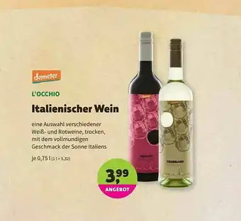 Aleco Biomarkt Demeter L'occhio Italienische Wein Angebot