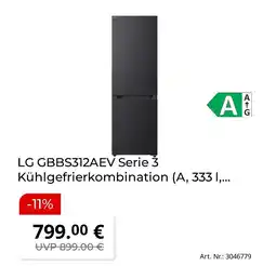 MediaMarkt Lg kühlgefrierkombination gbbs312aev serie 3 Angebot