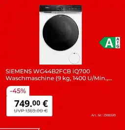 MediaMarkt Siemens wg44b2fcb iq700 waschmaschine Angebot