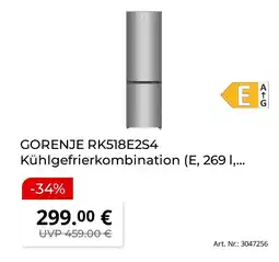 MediaMarkt Gorenje kühlgefrierkombination rk518e2s4 Angebot