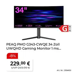 MediaMarkt Peaq pmo g343-cwqe uwqhd gaming monitor Angebot