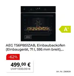 MediaMarkt Aeg einbaubackofen ts6pb51zab Angebot