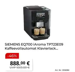 MediaMarkt Siemens kaffeevollautomat eq700 iaroma tp723e09 Angebot