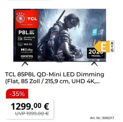 MediaMarkt Tcl 85p8l qd-mini led dimming Angebot