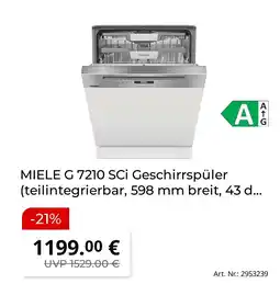 MediaMarkt Miele g 7210 sci geschirrspüler Angebot