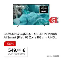MediaMarkt Samsung gq65q7f qled tv vision ai smart Angebot