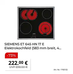 MediaMarkt Siemens et 645 hn 17 e elektrokochfeld Angebot