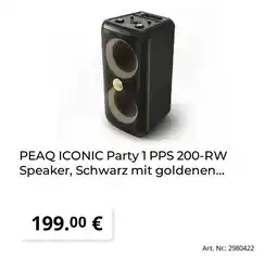 MediaMarkt Peaq iconic party 1 pps 200-rw speaker Angebot
