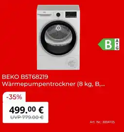 MediaMarkt Beko wärmepumpentrockner b5t68219 Angebot