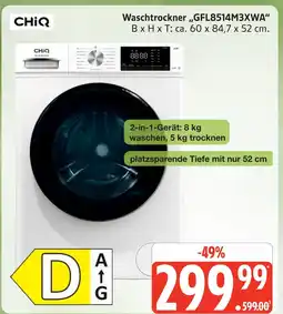 Marktkauf Chiq waschtrockner „gfl8514m3xwa“ Angebot