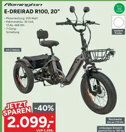 Marktkauf Remington e-dreirad r100, 20 Angebot