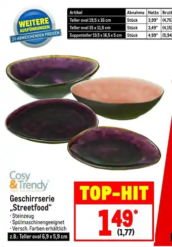 METRO Cosy & Trendy Geschirrserie Streetfood Angebot