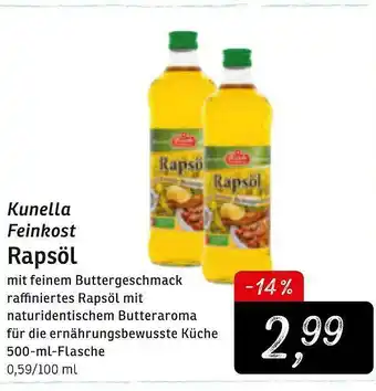 KONSUM Kunella Feinkost Rapsöl Angebot