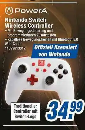 expert Octomedia Powera Nintendo Switch Wireless Controller Angebot