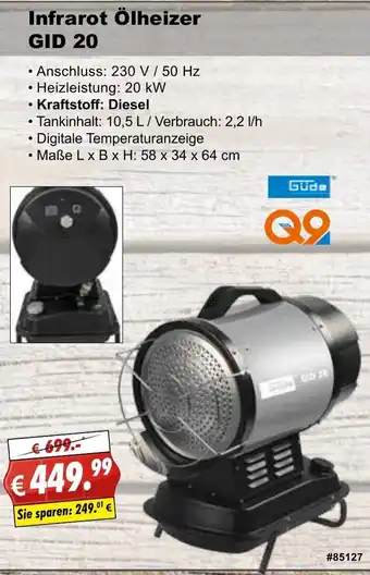 Stabilo Fachmarkt Güde Infrarot Ölheizer GID 20 Angebot