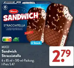 Aldi Süd MUCCI Sandwich Stracciatella Angebot