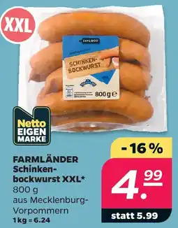 Netto FARMLÄNDER Schinkenbockwurst XXL Angebot