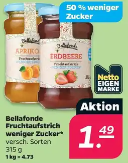 Netto Bellafonde Fruchtaufstrich weniger Zucker Angebot