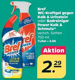 Netto Bref WC-Kraftgel gegen Kalk & Urinstein oder Badreiniger Power Kalk & Schmutz Angebot