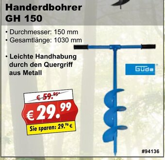 Stabilo Fachmarkt Güde Handerdbohrer GH 150 Angebot