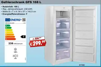 Stabilo Fachmarkt Gefrierschrank GFS 168 L Angebot