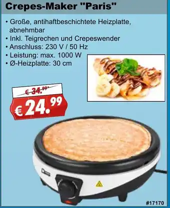 Stabilo Fachmarkt Crepes Maker Paris Angebot