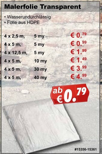 Stabilo Fachmarkt Malerfolie Transparent Angebot