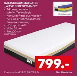 porta KALTSCHAUMMATRATZE "WAVE PERFORMANCE" Angebot