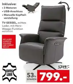 porta TV-SESEL, echtes Leder, mit Herz-Waage-Funktion Angebot