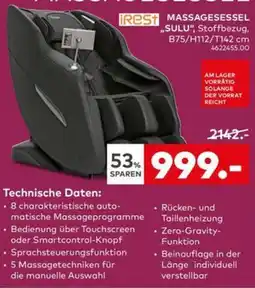 porta iRest MASSAGESessel "SULU" Angebot