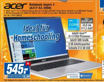 expert Techno Land acer Notebook Aspire 3 | A317-53-395H Angebot