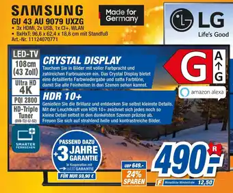 expert Techno Land Samsung LED TV 43" | GU43AU9079UXZG Angebot