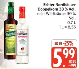 Marktkauf Echter Nordhäuser Doppelkorn 38 % Vol. Angebot